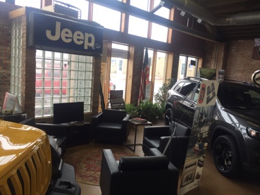 Inside of Showroom with Jeeps