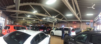 Showroom full of cars